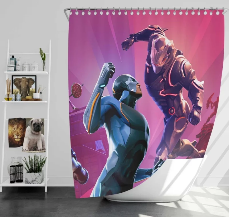 Omega Vs Carbide Fortnite Bath Shower Curtain