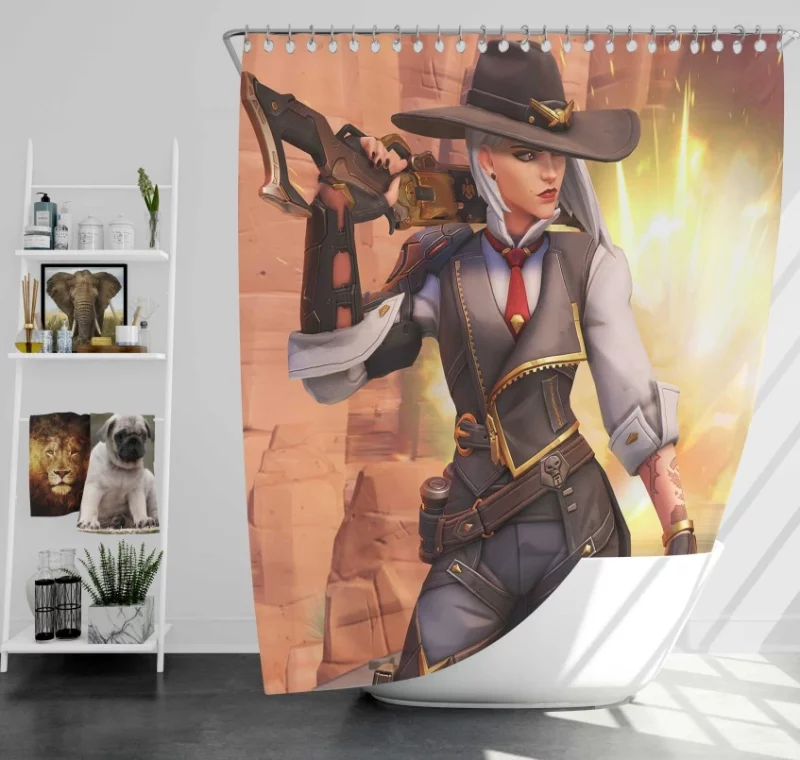 Overwatch Ashe High Quality Bath Shower Curtain