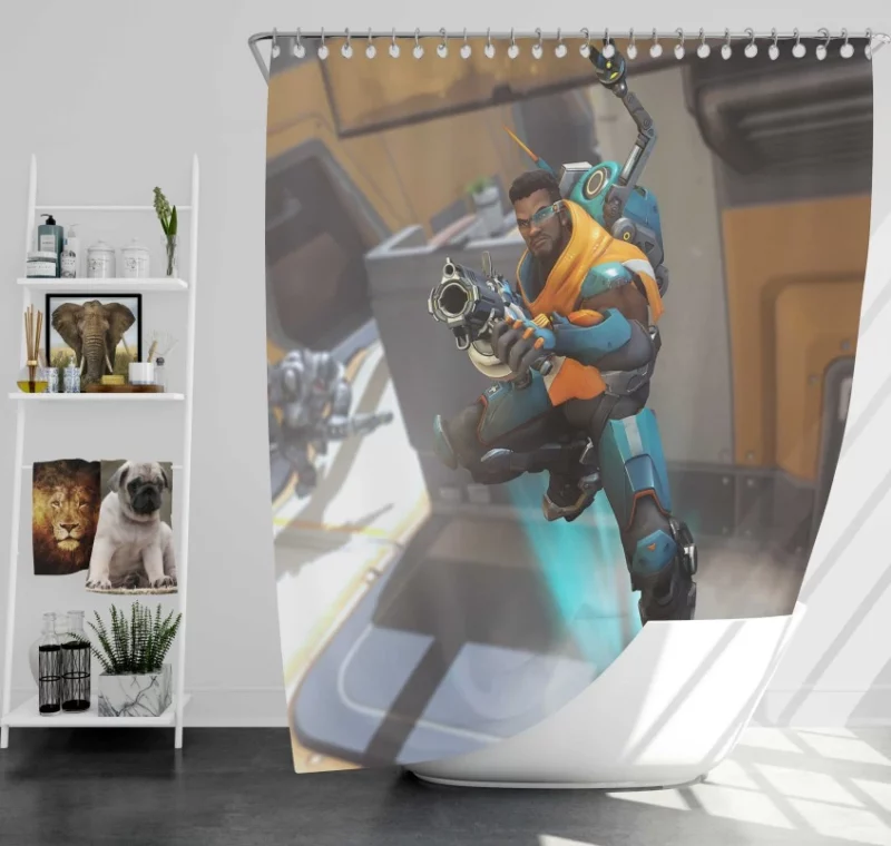 Overwatch Baptiste Video Game Bath Shower Curtain