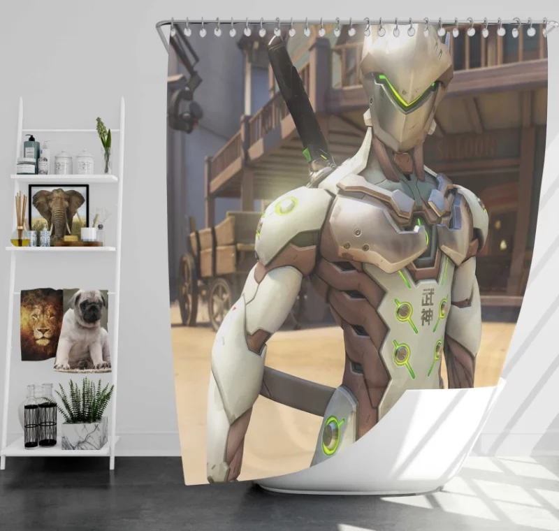 Overwatch Genji Amazing Bath Shower Curtain