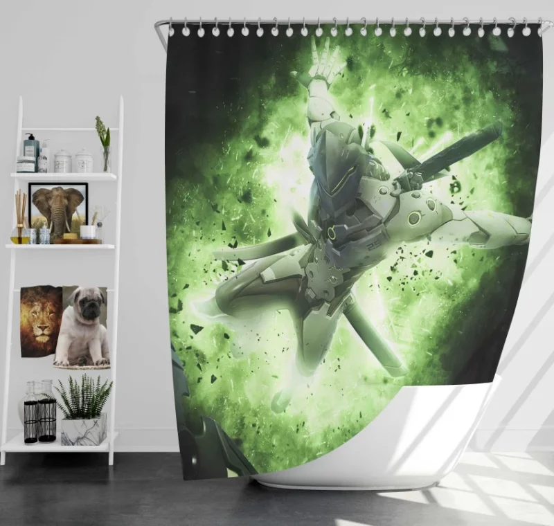 Overwatch Genji Amazing Quality Bath Shower Curtain