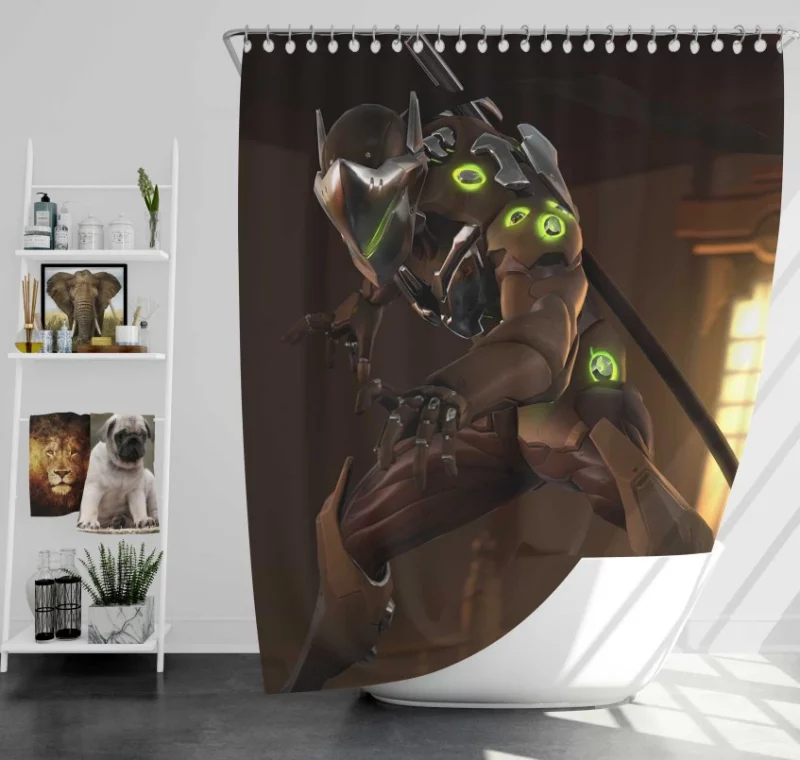 Overwatch Genji Awesome Bath Shower Curtain