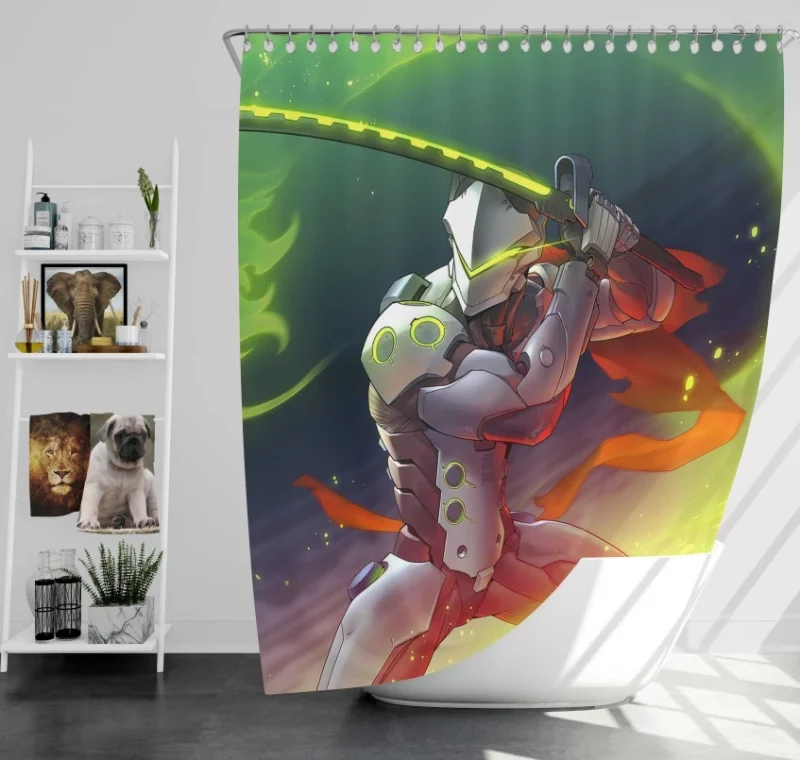 Overwatch Genji Fantastic Bath Shower Curtain