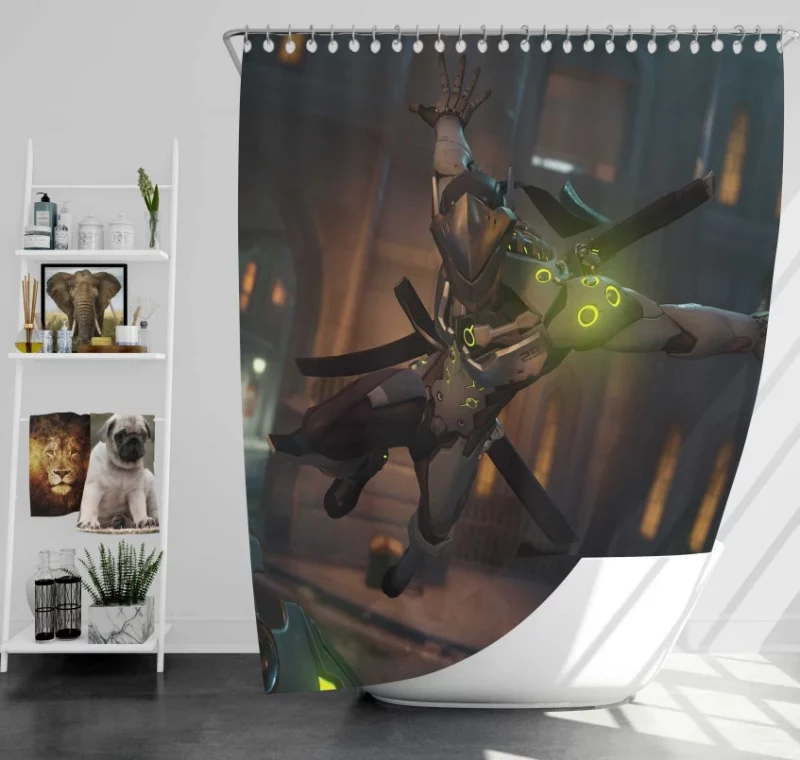 Overwatch Genji High Quality Bath Shower Curtain