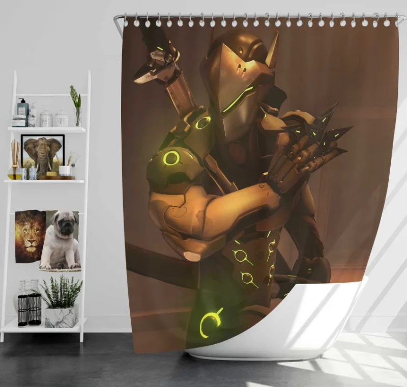 Overwatch Genji Quality Bath Shower Curtain