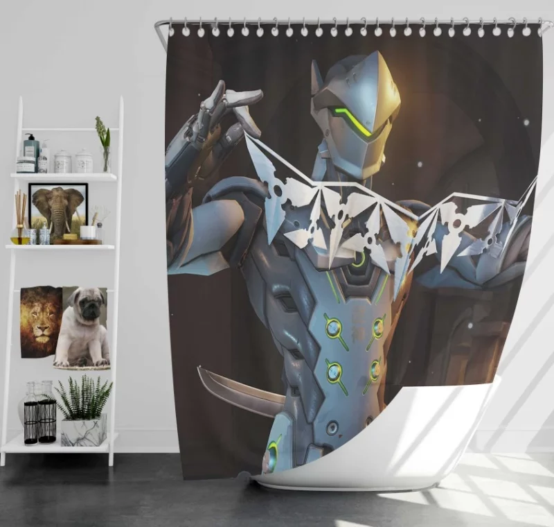 Overwatch Genji Super Bath Shower Curtain