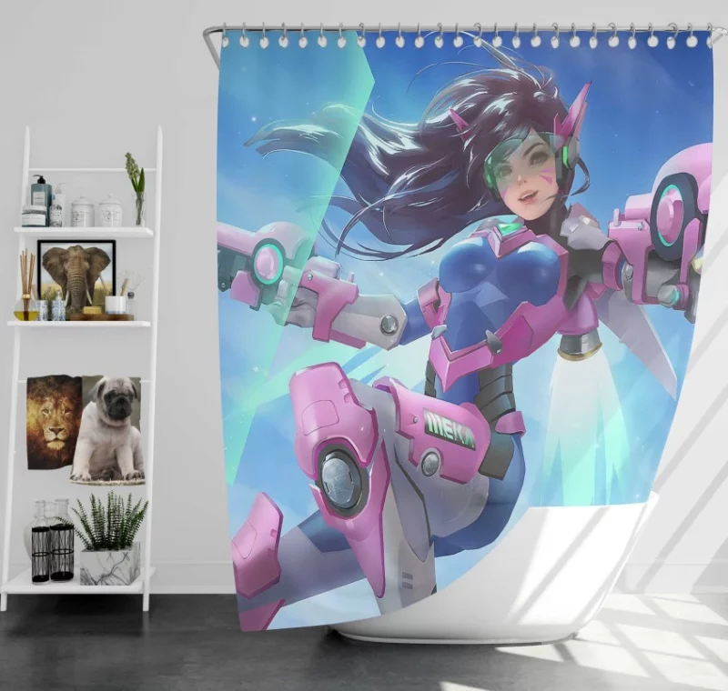 Overwatch Girl D.va Bath Shower Curtain