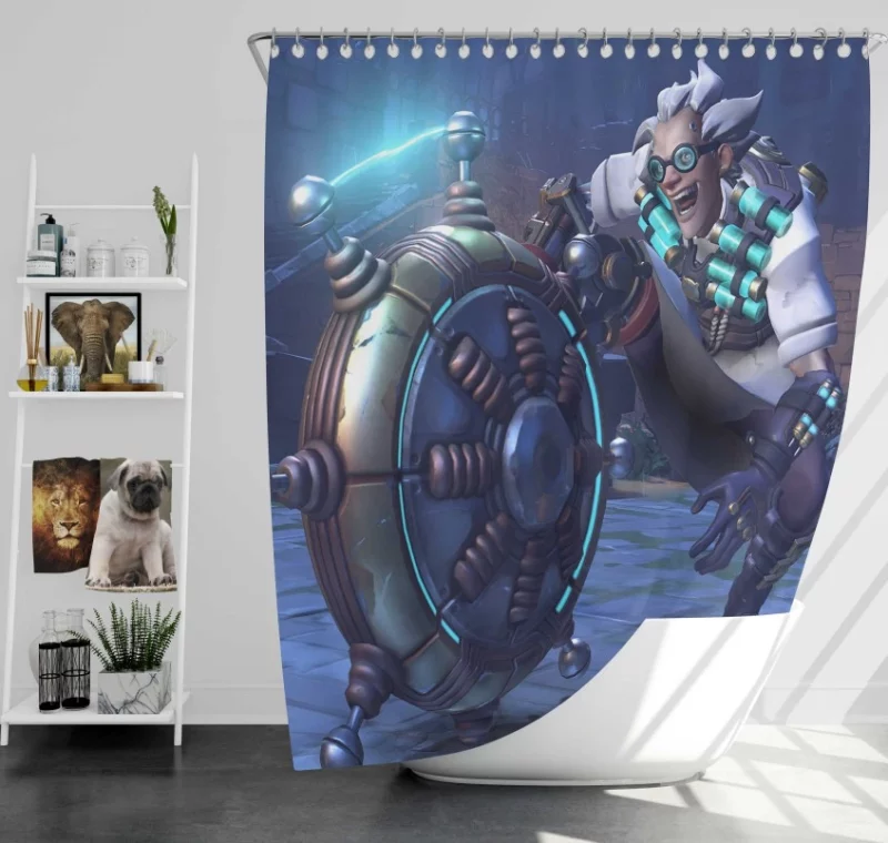 Overwatch Halloween Junkrat Bath Shower Curtain