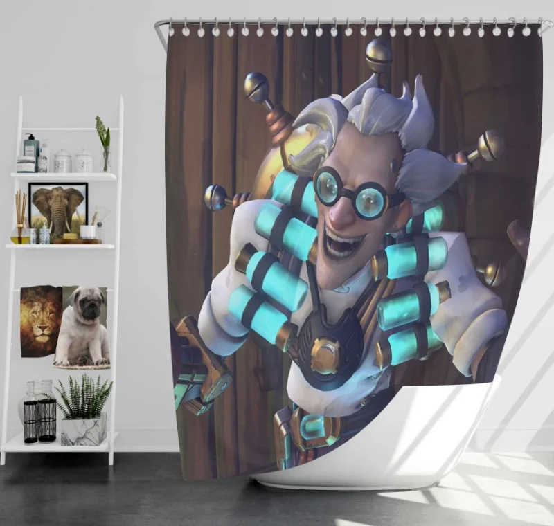 Overwatch Halloween Junkrat Quality Bath Shower Curtain