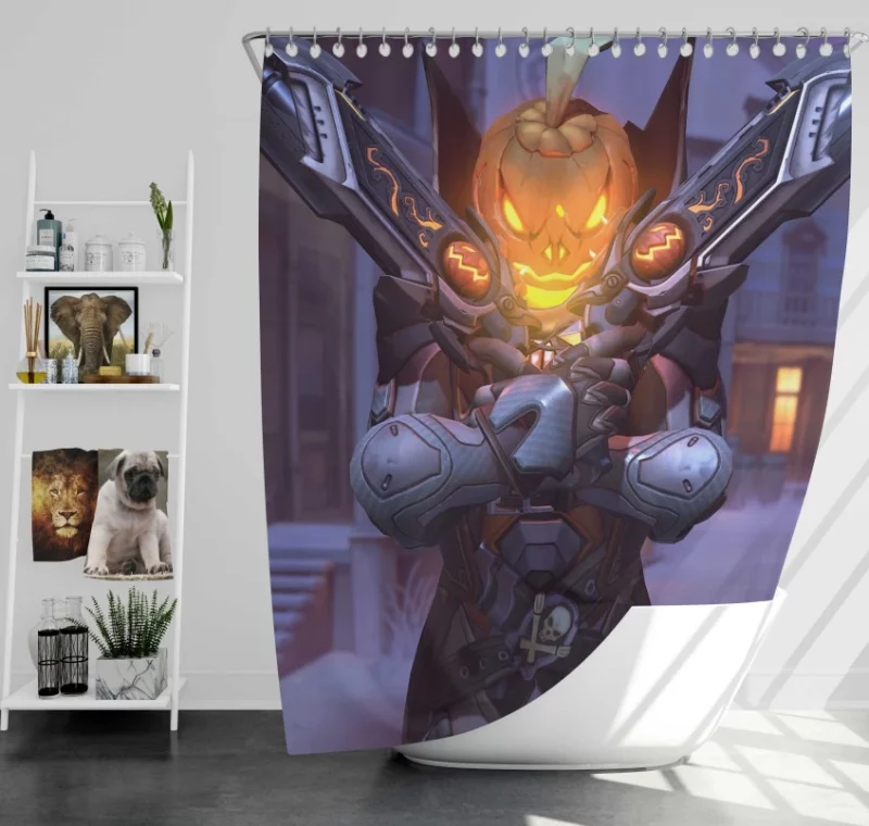 Overwatch Halloween Reaper Bath Shower Curtain