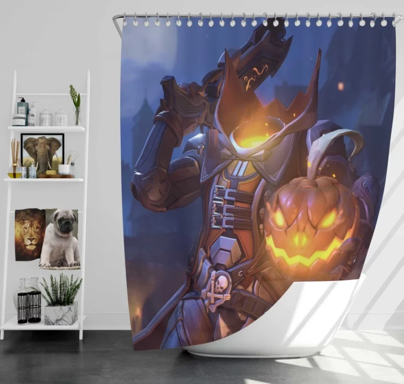 Overwatch Halloween Reaper Quality Bath Shower Curtain