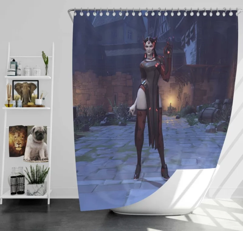 Overwatch Halloween Symmetra Bath Shower Curtain