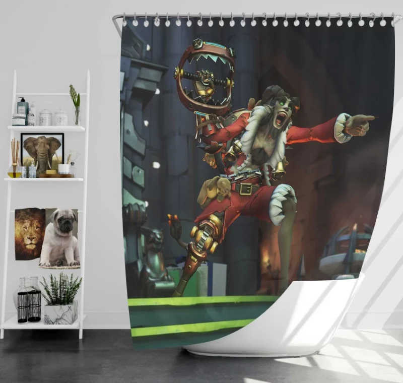 Overwatch Junkrat Awesome Bath Shower Curtain