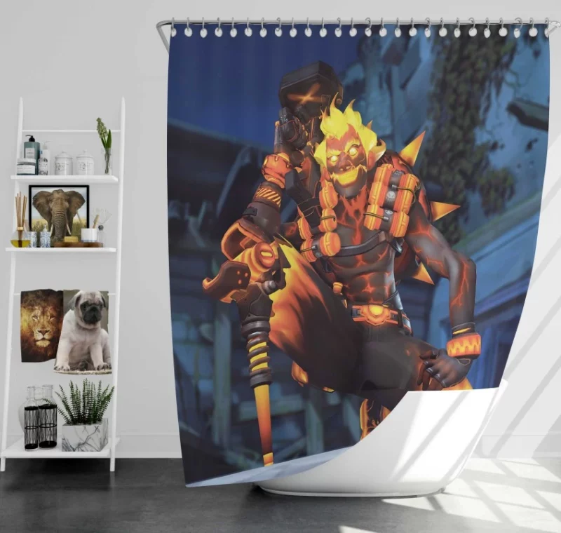 Overwatch Junkrat Bath Shower Curtain