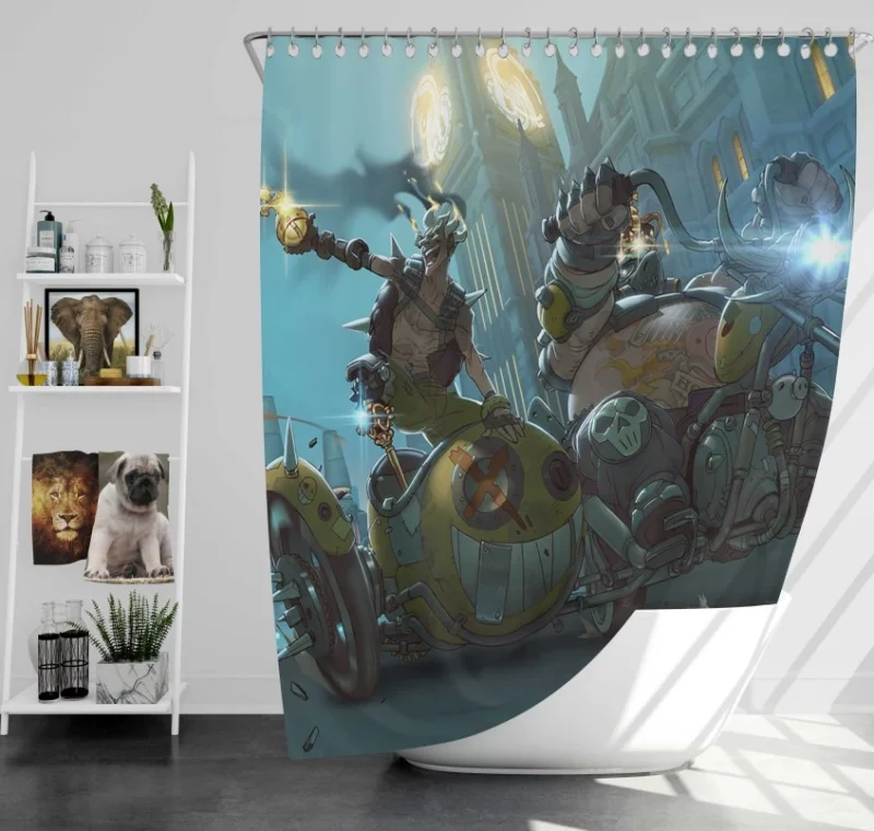 Overwatch Junkrat Roadhog Bath Shower Curtain