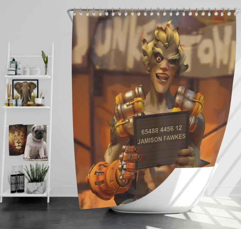 Overwatch Junkrat Stylish Bath Shower Curtain