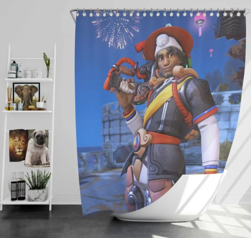 Overwatch Lãºcio Game Bath Shower Curtain