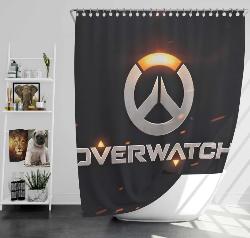 Overwatch Logo Quality Bath Shower Curtain