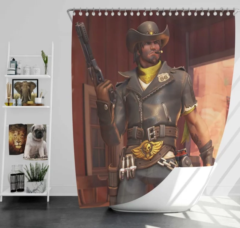 Overwatch Mccree Bath Shower Curtain