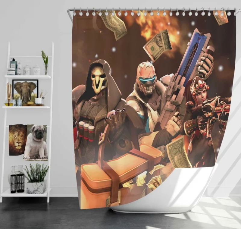 Overwatch Mccree Reaper Soldier 76 Widowmaker Bath Shower Curtain