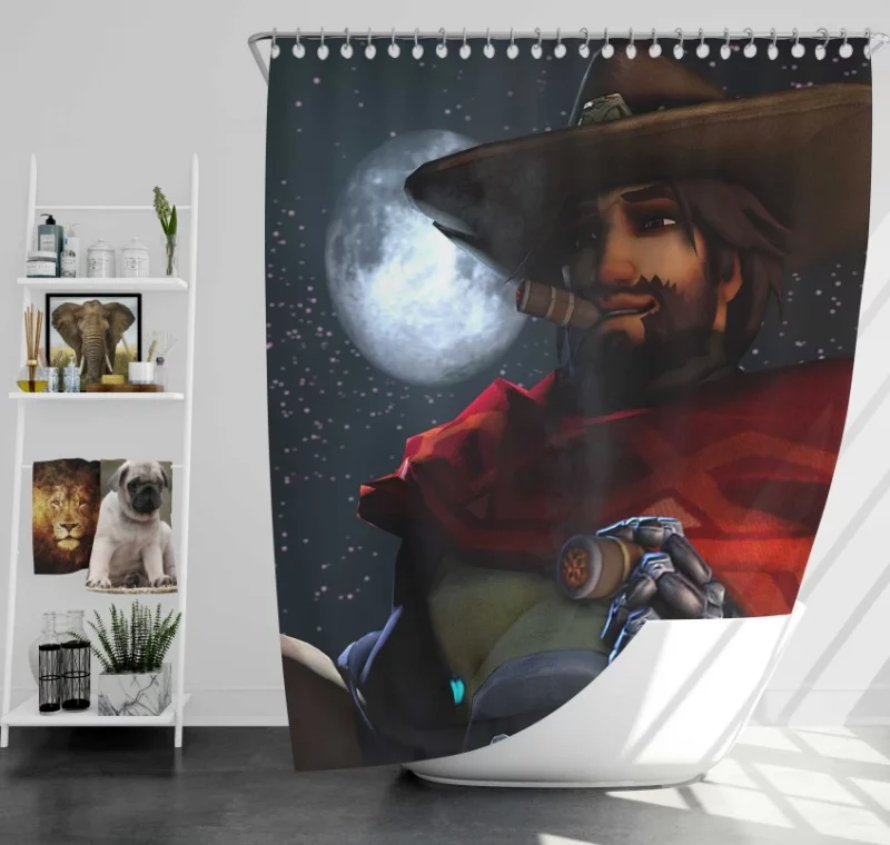 Overwatch Mccree Super Bath Shower Curtain