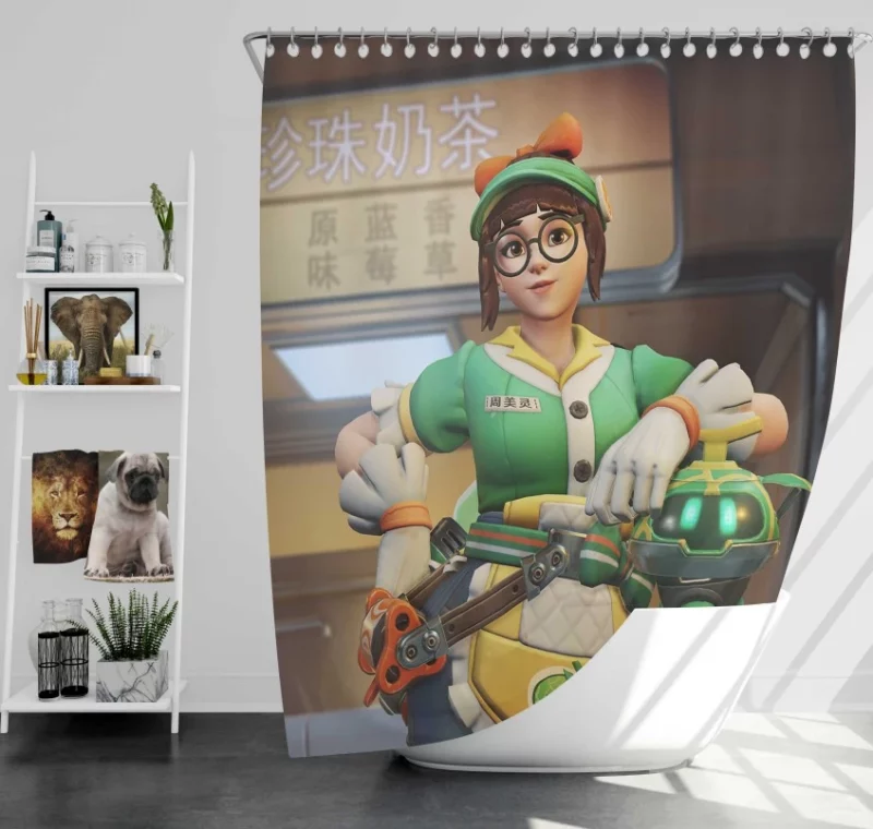 Overwatch Mei Bath Shower Curtain