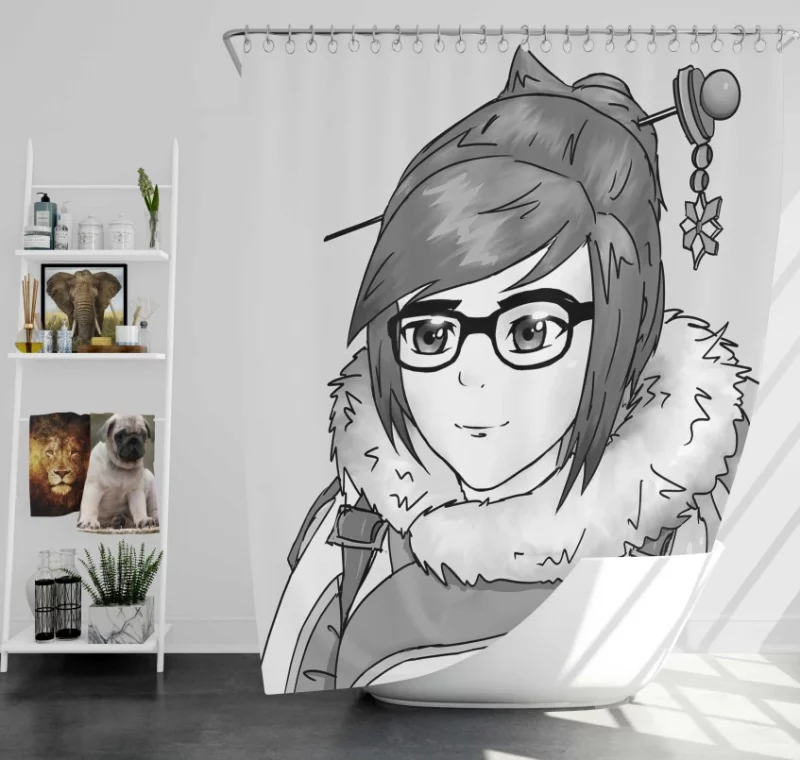 Overwatch Mei High Quality Bath Shower Curtain