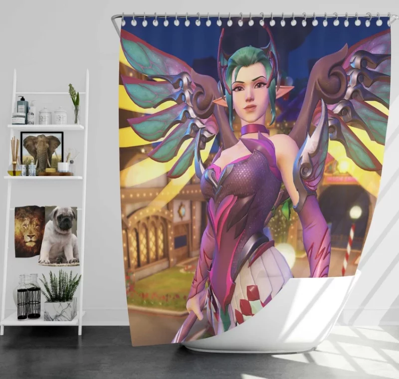 Overwatch Mercy Amazing Quality Bath Shower Curtain