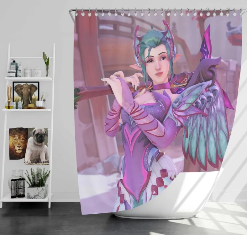 Overwatch Mercy Awesome Bath Shower Curtain