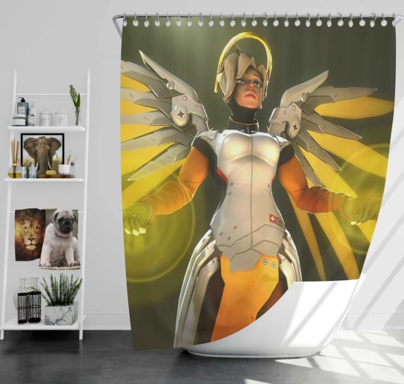 Overwatch Mercy Bath Shower Curtain