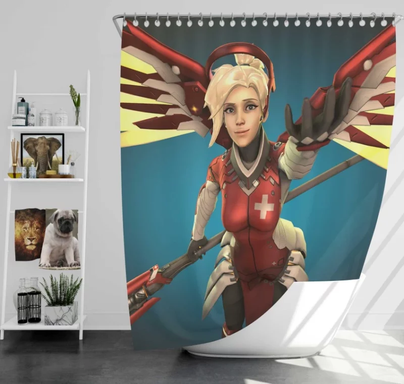 Overwatch Mercy Outstanding Quality Bath Shower Curtain