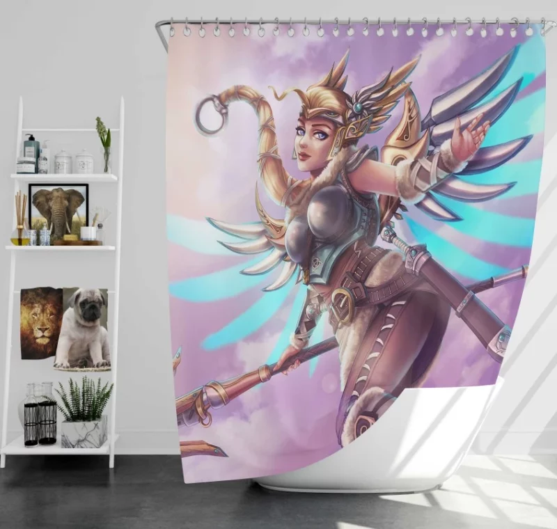 Overwatch Mercy Quality Bath Shower Curtain