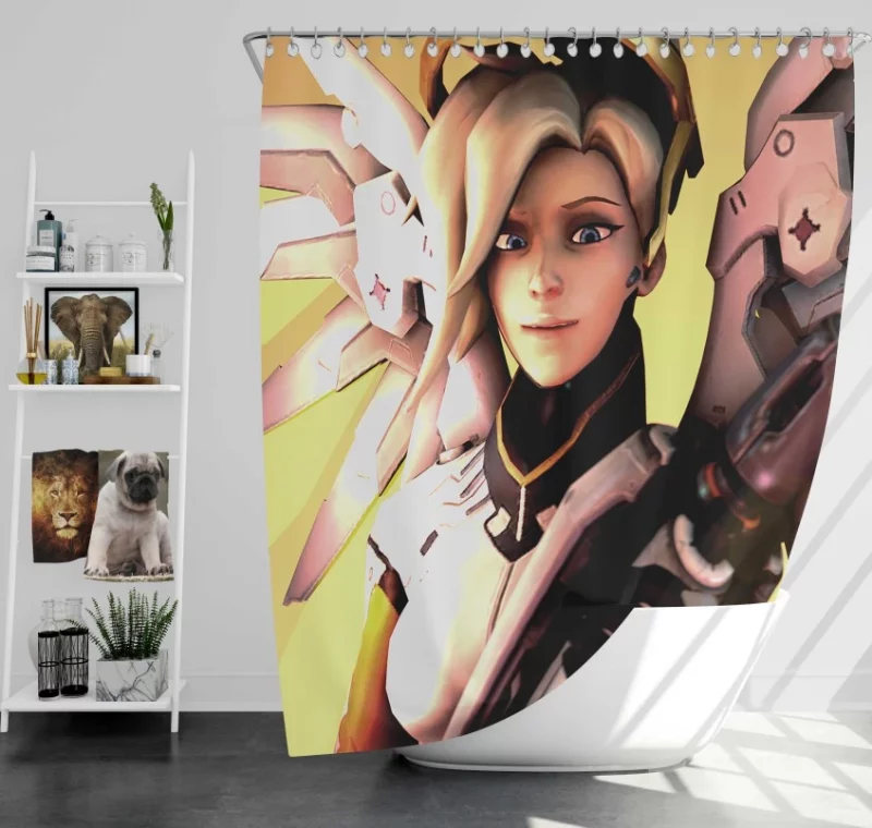 Overwatch Mercy Super Quality Bath Shower Curtain