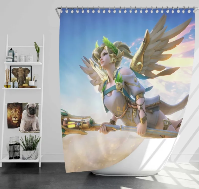 Overwatch Mercy Unique Bath Shower Curtain