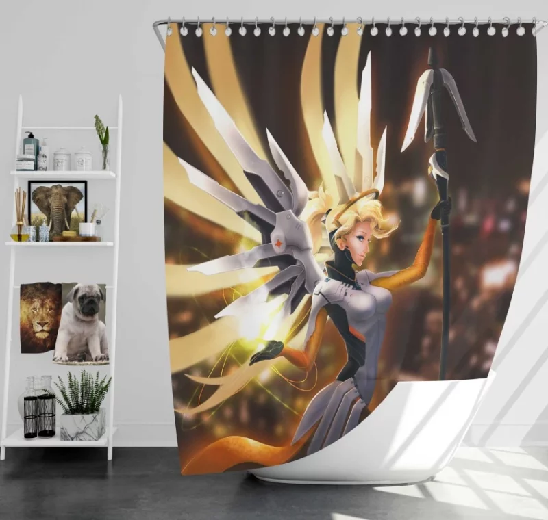 Overwatch Mercy Wonderful Bath Shower Curtain