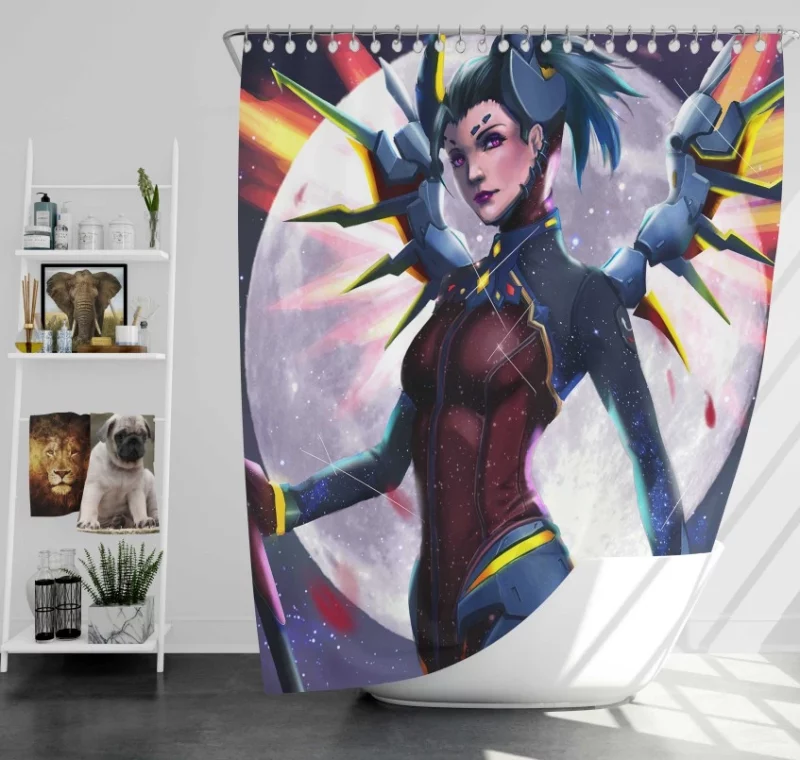 Overwatch Mercy Wonderful Quality Bath Shower Curtain