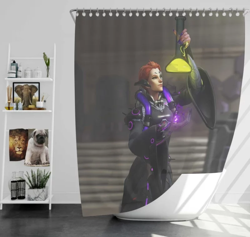 Overwatch Moira Amazing Quality Bath Shower Curtain