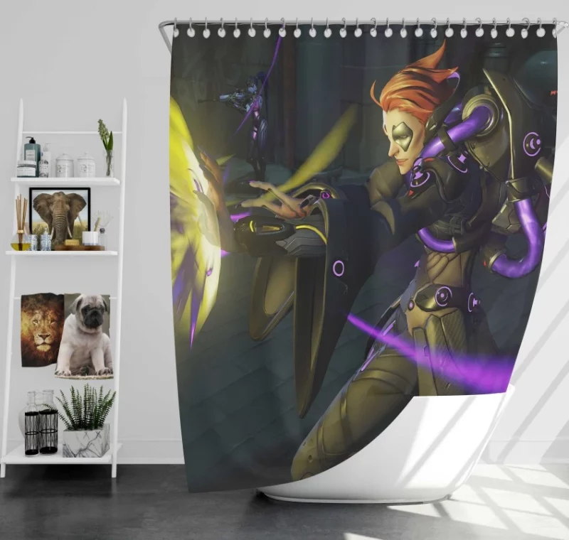 Overwatch Moira Awesome Quality Bath Shower Curtain