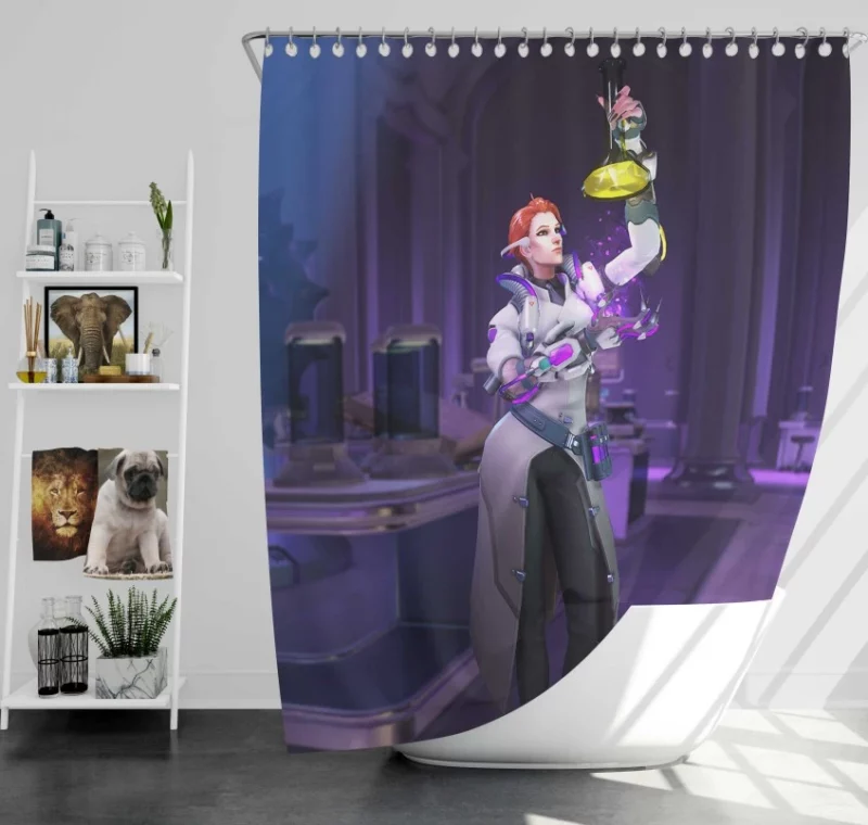 Overwatch Moira Bath Shower Curtain