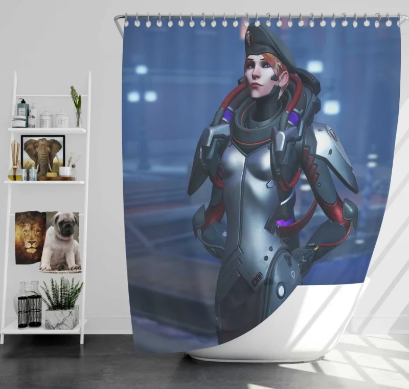 Overwatch Moira High Quality Bath Shower Curtain