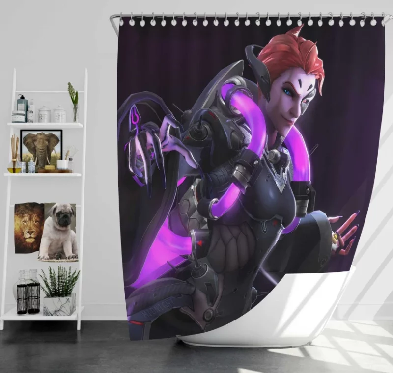 Overwatch Moira Modern Bath Shower Curtain