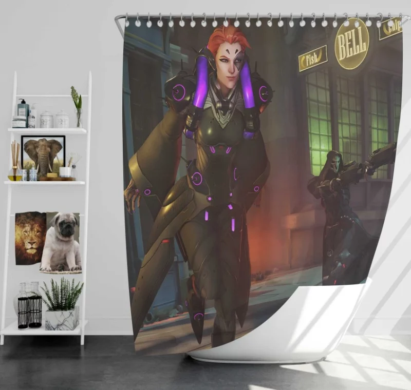 Overwatch Moira Reaper Bath Shower Curtain