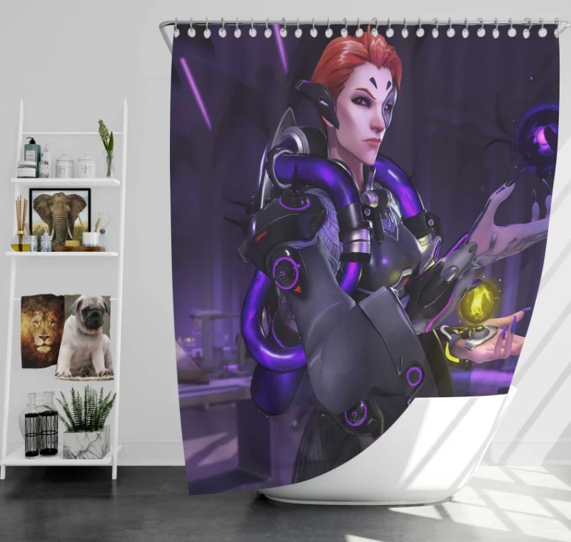 Overwatch Moira Super Bath Shower Curtain