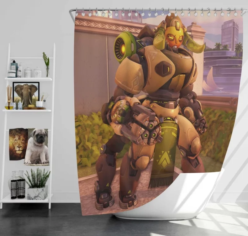 Overwatch Orisa Awesome Bath Shower Curtain