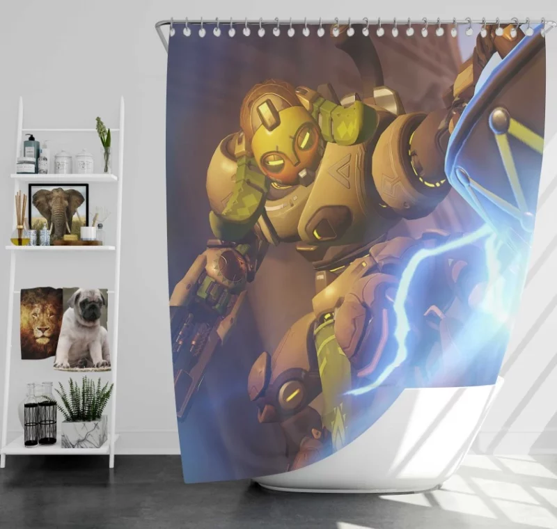 Overwatch Orisa High Quality Bath Shower Curtain