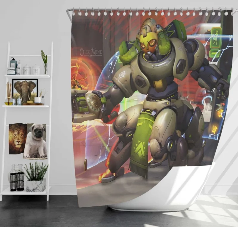 Overwatch Orisa Modern Bath Shower Curtain