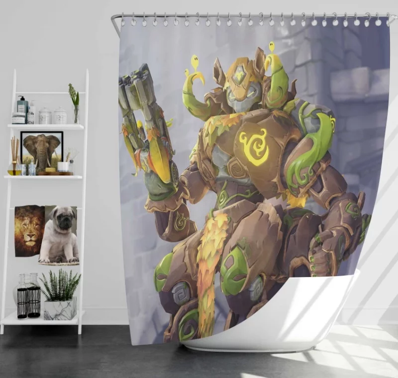 Overwatch Orisa Quality Bath Shower Curtain