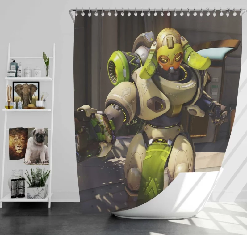 Overwatch Orisa Stylish Bath Shower Curtain