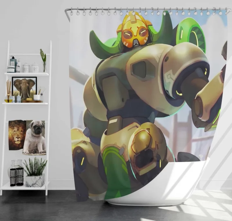 Overwatch Orisa Super Bath Shower Curtain