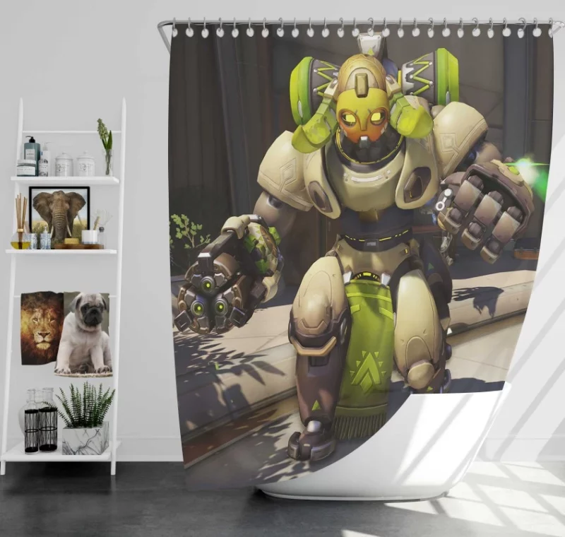 Overwatch Orisa Unique Bath Shower Curtain